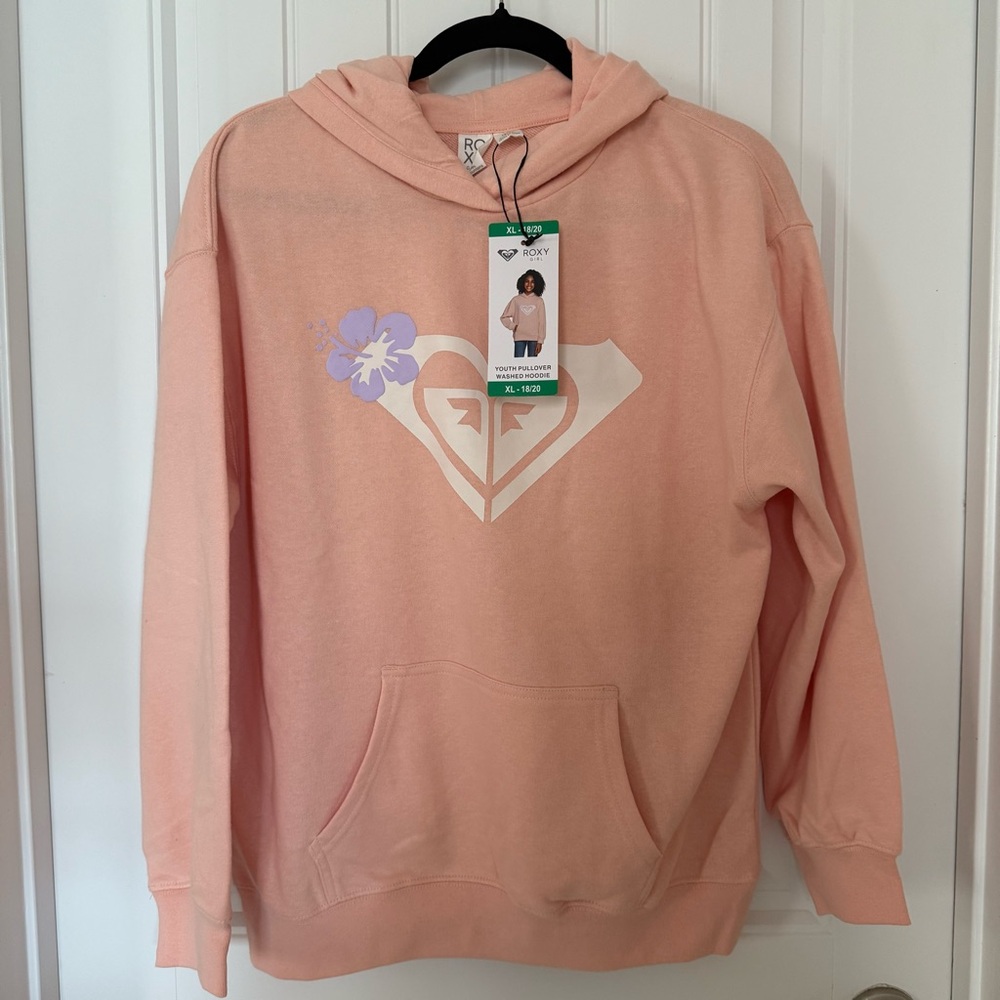 NWT Roxy Girls Youth Pullover Washed Hoodie
